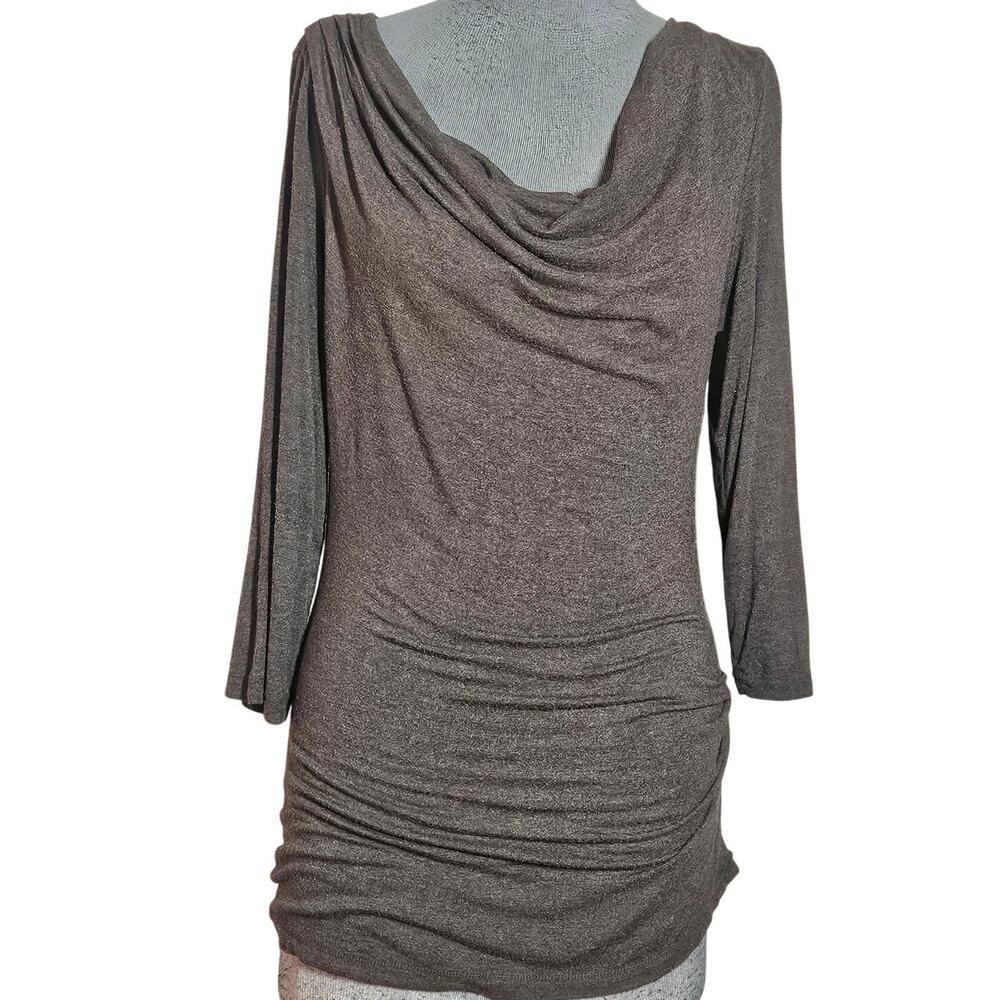 Brown Cowl Neck Blouse Size Small
